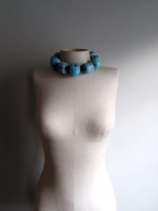 Adjustable Blue & Black Necklace - Image 4