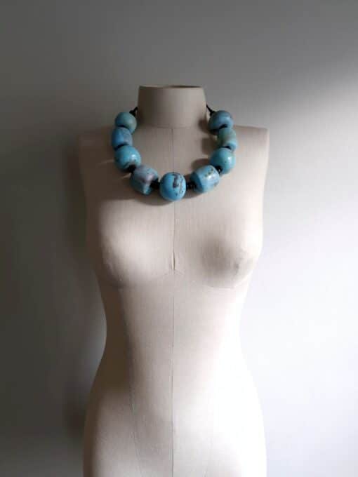 Adjustable Blue & Black Necklace - Image 2