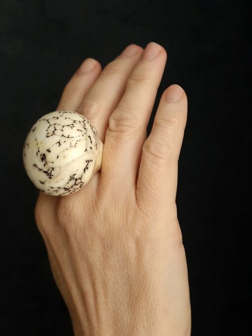 Vegan Ivory Ring Size 7 - Image 3
