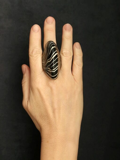 Black & Vegan Ivory Ring Size 6.5 - Image 2