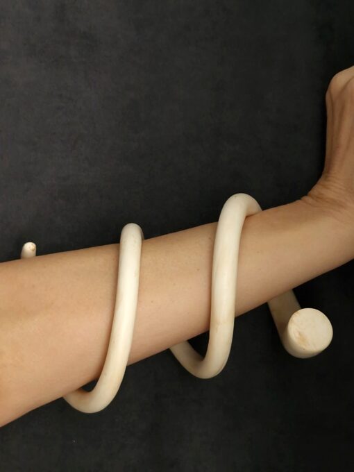 Vegan Ivory Double Wrap Snake Cuff Size XL - Image 2