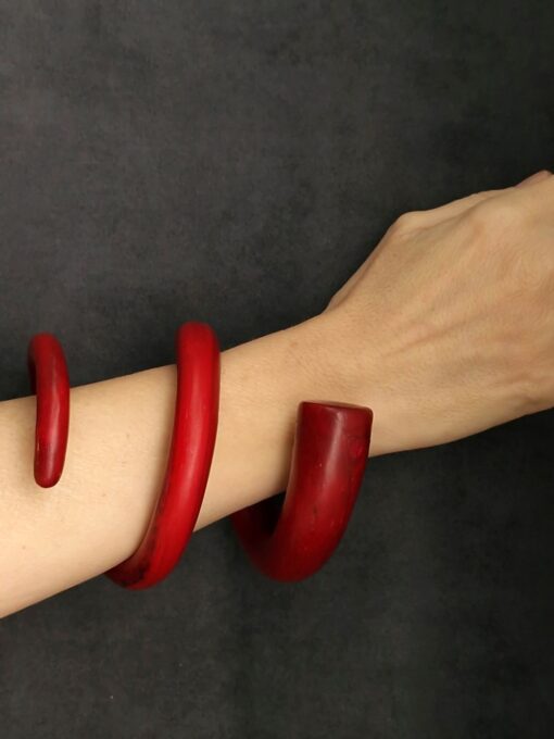 Red Snake Cuff Size L - Image 2