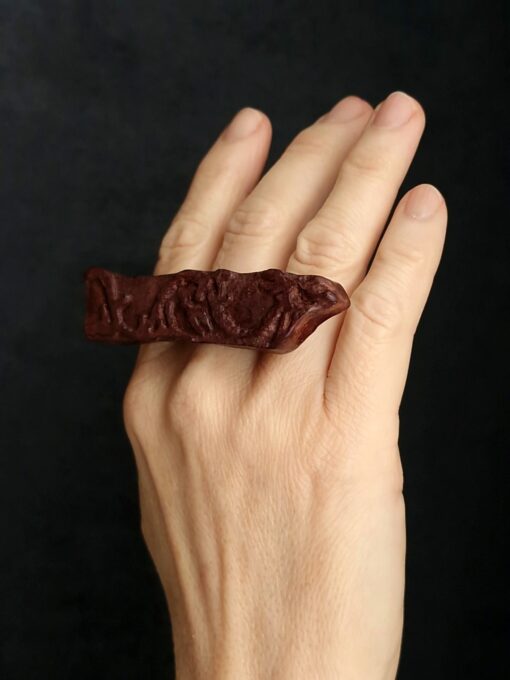 Brown Sculptured Ring Size 9 - Image 2