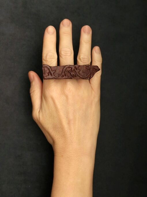 Brown Sculptured Ring Size 9 - Image 3