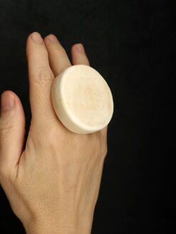 Vegan Ivory Sculptured Ring Size 7.5