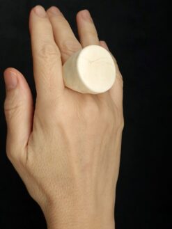 Vegan Ivory Sculptured Ring Size 7.5