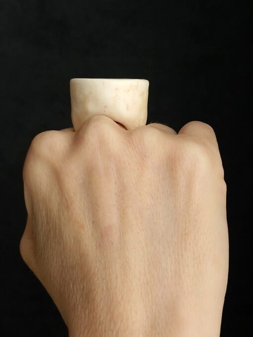 Vegan Ivory Sculptured Ring Size 7.5 - Image 3