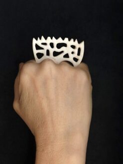 2-Finger Vegan Ivory Sculptured Ring Size 6.5 & 8