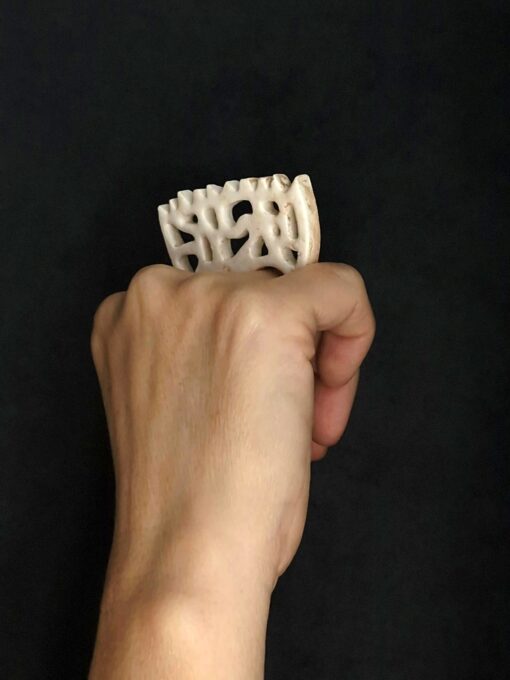 2-Finger Vegan Ivory Sculptured Ring Size 6.5 & 8 - Image 2