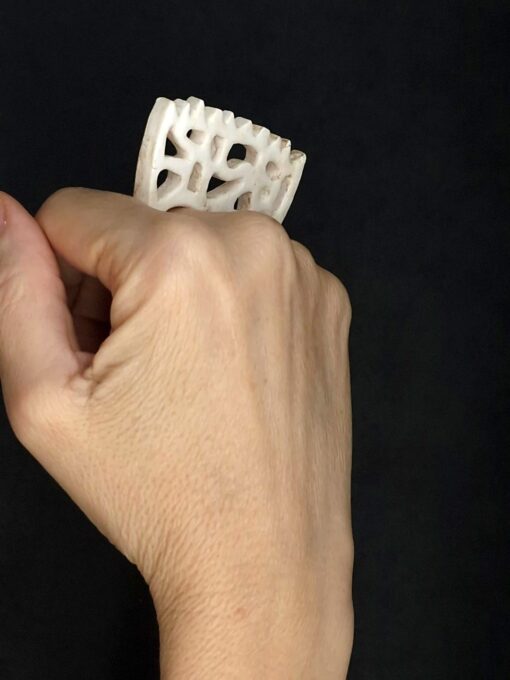 2-Finger Vegan Ivory Sculptured Ring Size 6.5 & 8 - Image 3