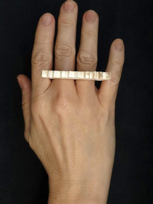 2-Finger Vegan Ivory Sculptured Ring Size 6.5 & 8 - Image 4