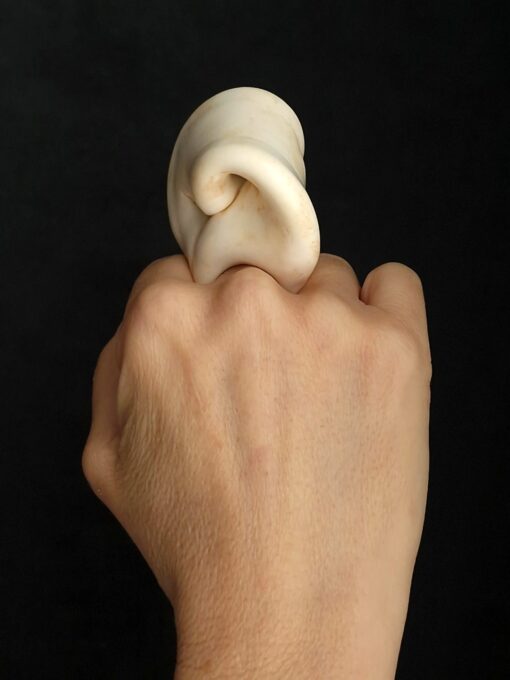 Vegan Ivory Sculptured Ring Size 7.5 - Image 2