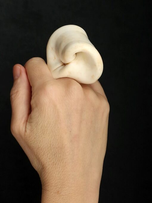Vegan Ivory Sculptured Ring Size 7.5 - Image 5