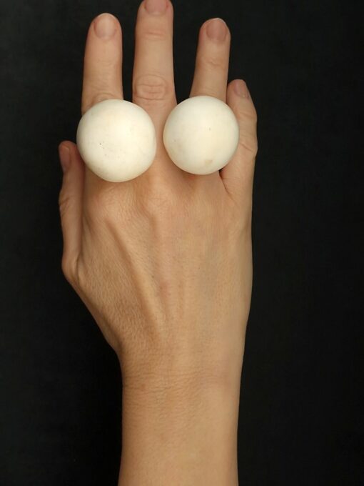 Vegan Ivory Sculptured Ring Size 7 - Image 2