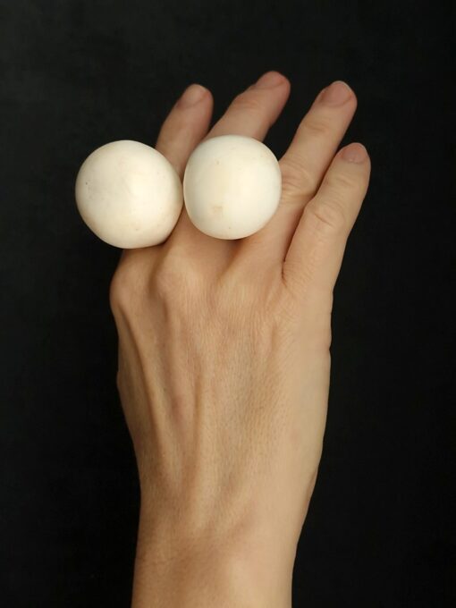 Vegan Ivory Sculptured Ring Size 7 - Image 3