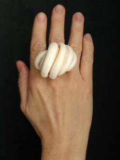 Vegan Ivory Sculptured Ring Size 7