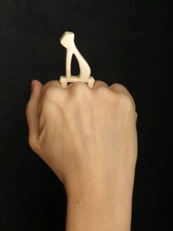 Vegan Ivory Sculptured Ring Size 8