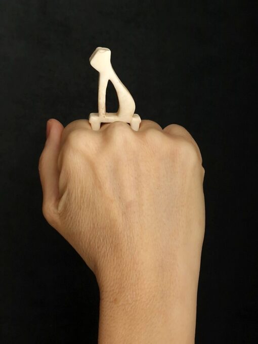 Vegan Ivory Sculptured Ring Size 8