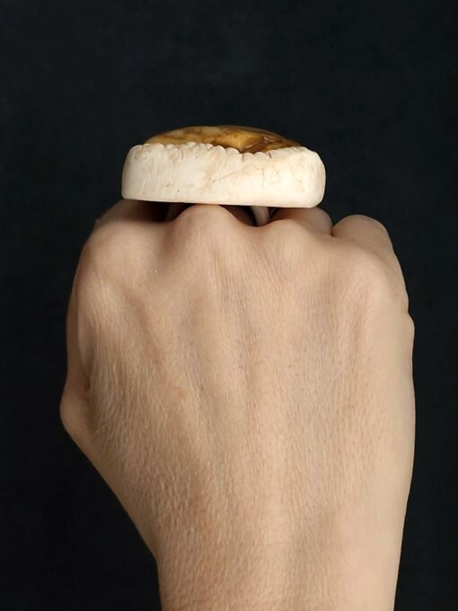 Yellow Jasper Stone Ring Size 7.5 - Image 2