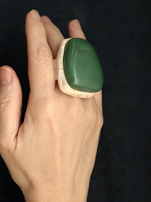 Aventurine Stone Ring Size 9 - Image 2