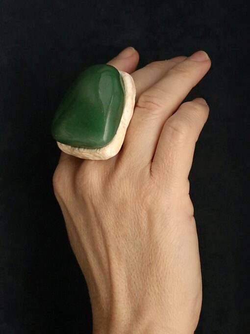 Aventurine Stone Ring Size 9 - Image 3