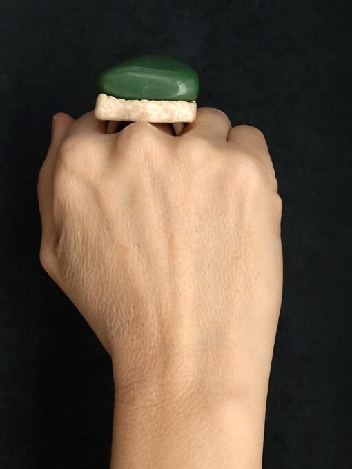 Aventurine Stone Ring Size 9 - Image 4