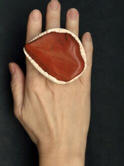 Red Jasper Stone Ring Size 6.5