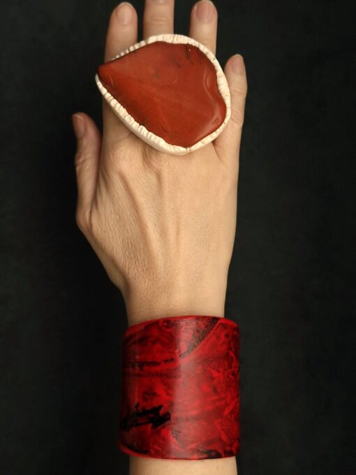 Red Jasper Stone Ring Size 6.5 - Image 6