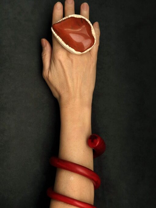 Red Jasper Stone Ring Size 6.5 - Image 7