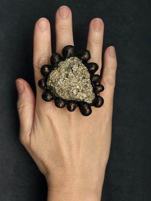 Pyrite Stone Ring Size 8 - Image 2