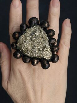 Pyrite Stone Ring Size 8