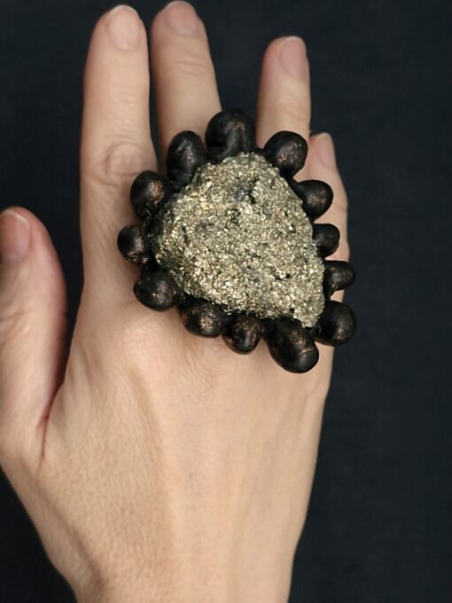 Pyrite Stone Ring Size 8 - Image 3