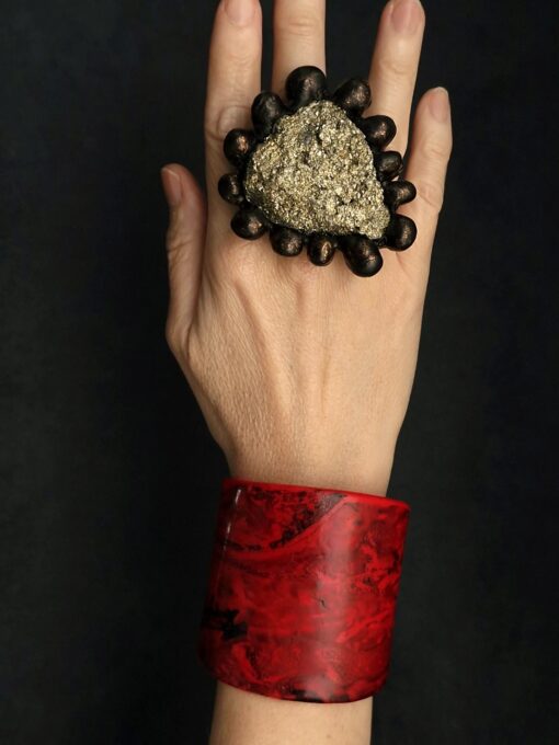 Pyrite Stone Ring Size 8 - Image 7