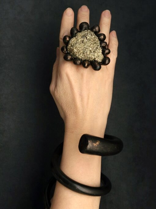 Pyrite Stone Ring Size 8 - Image 5