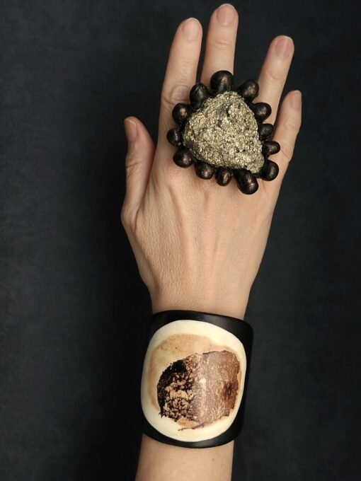 Pyrite Stone Ring Size 8 - Image 6