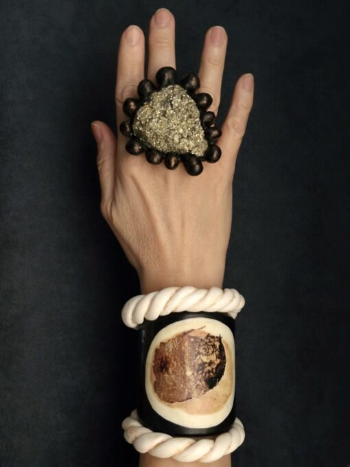 Pyrite Stone Ring Size 8 - Image 4