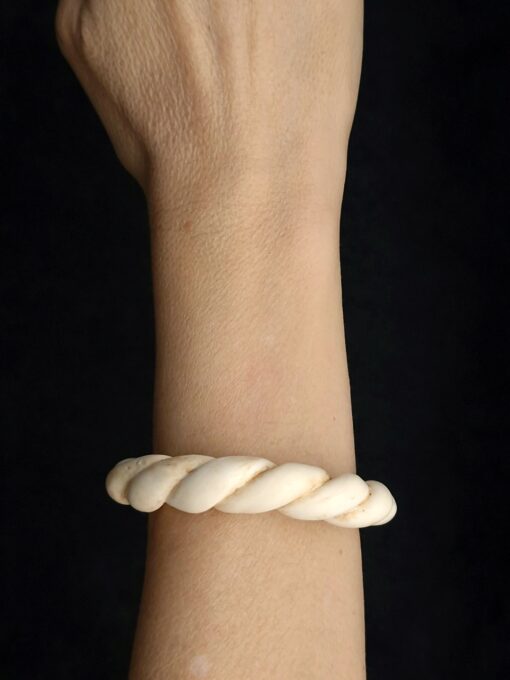 Vegan Ivory Twisted Cuff Size Medium