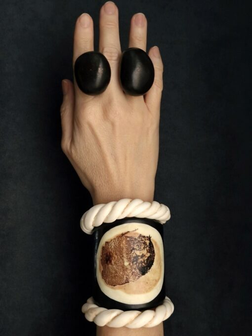 Vegan Ivory Twisted Cuff Size Medium - Image 5