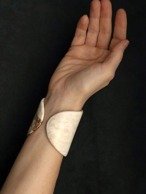 Vegan Ivory Flat Cuff - Adjustable Size (S to L) - Image 2