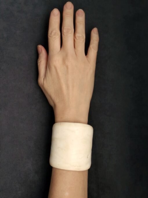 Vegan Ivory Flat Cuff - Adjustable Size (S to L) - Image 2