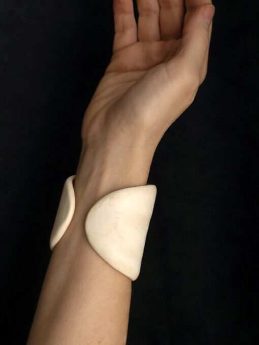 Vegan Ivory Flat Cuff - Adjustable Size (S to L) - Image 3