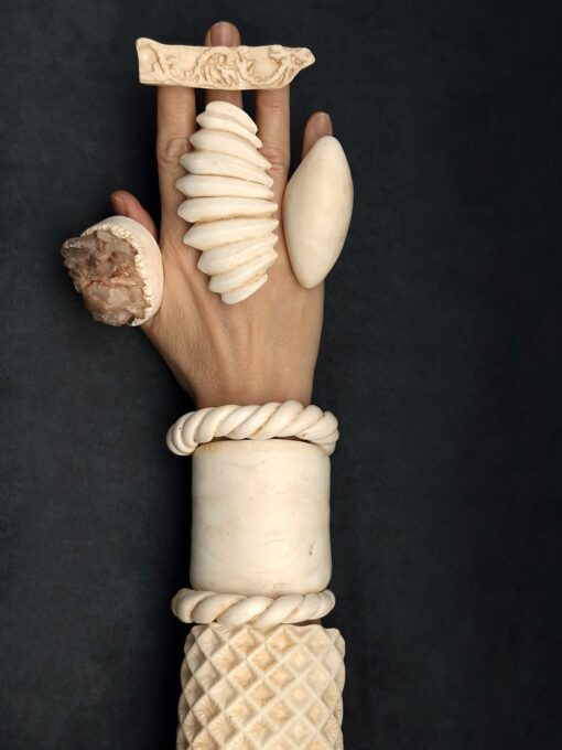 Vegan Ivory Flat Cuff - Adjustable Size (S to L) - Image 8