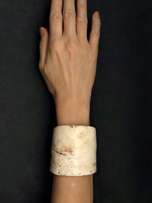 Vegan Ivory Flat Cuff - Adjustable Size (S to L) - Image 2