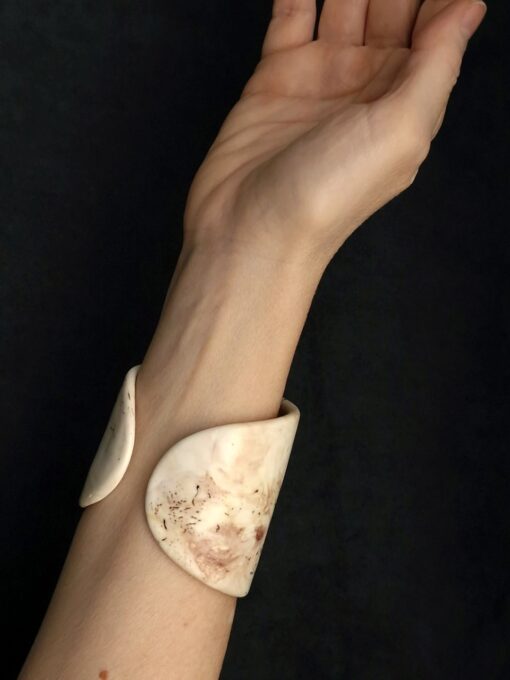 Vegan Ivory Flat Cuff - Adjustable Size (S to L) - Image 3