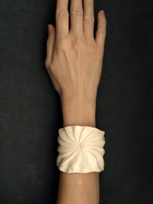 Vegan Ivory Baroque Cuff Size M - L - Image 2