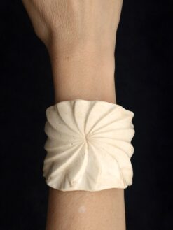 Vegan Ivory Baroque Cuff Size M - L