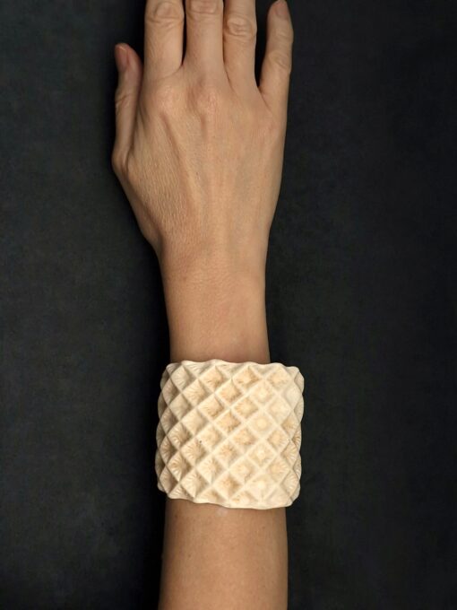 Vegan Ivory Baroque Cuff Size M - L - Image 2