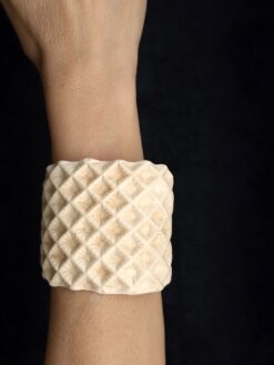 Vegan Ivory Baroque Cuff Size M - L