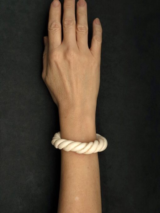 Vegan Ivory Twisted Cuff Size Small - Image 2
