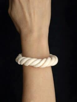 Vegan Ivory Twisted Cuff Size Small